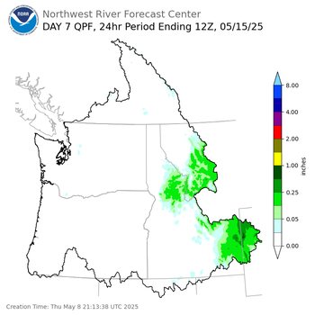 Day 7 (Wednesday): Precipitation Forecast ending Thursday, May 15 at 5 am PDT