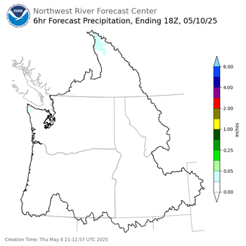 Day 3 (Saturday): 6 Hourly Precipitation Forecast  ending Saturday, May 10 at 11 am PDT