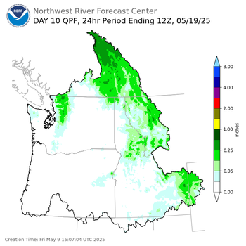 Day 10 (Sunday): Precipitation Forecast ending Monday, May 19 at 5 am PDT