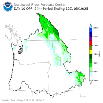 Day 10 (Sunday): Precipitation Forecast ending Monday, May 19 at 5 am PDT