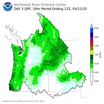 Day 3 (Sunday): Precipitation Forecast ending Monday, May 12 at 5 am PDT