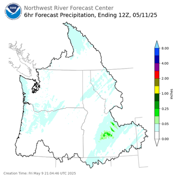 Day 2 (Saturday): 6 Hourly Precipitation Forecast  ending Sunday, May 11 at 5 am PDT