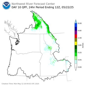 Day 10 (Wednesday): Precipitation Forecast ending Thursday, May 22 at 5 am PDT