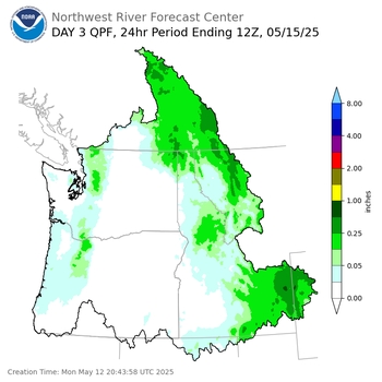 Day 3 (Wednesday): Precipitation Forecast ending Thursday, May 15 at 5 am PDT