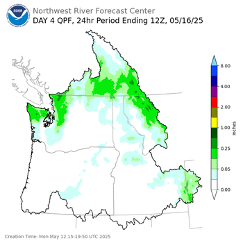 Day 4 (Thursday): Precipitation Forecast ending Friday, May 16 at 5 am PDT
