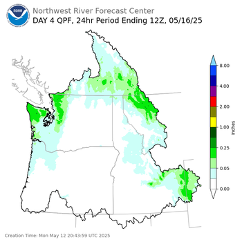 Day 4 (Thursday): Precipitation Forecast ending Friday, May 16 at 5 am PDT