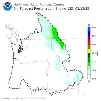 Day 3 (Wednesday): 6 Hourly Precipitation Forecast  ending Thursday, May 15 at 5 am PDT