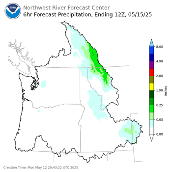 Day 3 (Wednesday): 6 Hourly Precipitation Forecast  ending Thursday, May 15 at 5 am PDT