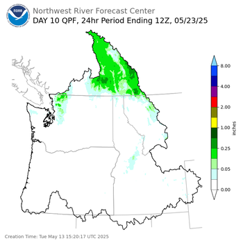 Day 10 (Thursday): Precipitation Forecast ending Friday, May 23 at 5 am PDT