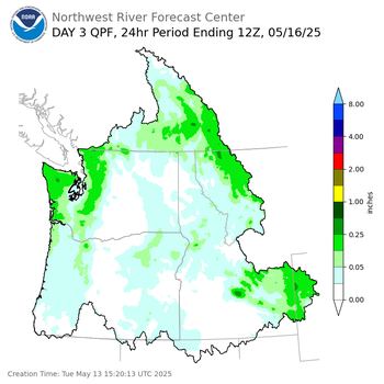Day 3 (Thursday): Precipitation Forecast ending Friday, May 16 at 5 am PDT