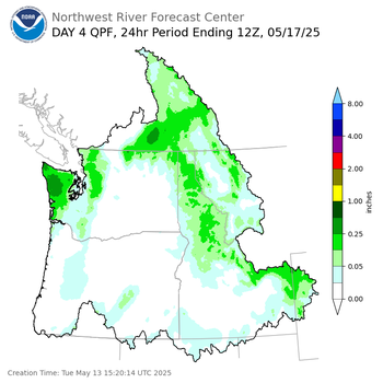 Day 4 (Friday): Precipitation Forecast ending Saturday, May 17 at 5 am PDT