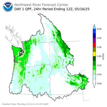 Day 1 (Thursday): Precipitation Forecast ending Friday, May 16 at 5 am PDT