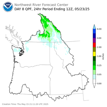 Day 8 (Thursday): Precipitation Forecast ending Friday, May 23 at 5 am PDT