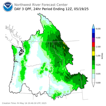 Day 3 (Sunday): Precipitation Forecast ending Monday, May 19 at 5 am PDT