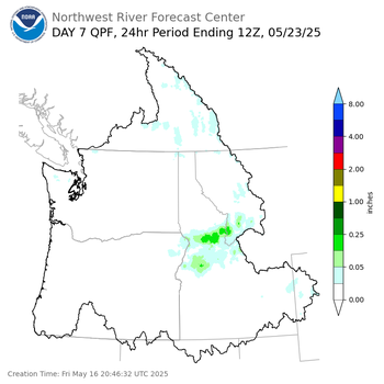 Day 7 (Thursday): Precipitation Forecast ending Friday, May 23 at 5 am PDT