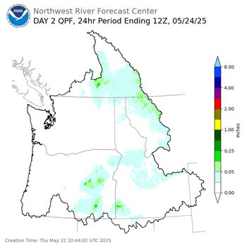 Day 2 (Friday): Precipitation Forecast ending Saturday, May 24 at 5 am PDT