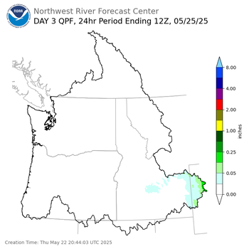 Day 3 (Saturday): Precipitation Forecast ending Sunday, May 25 at 5 am PDT