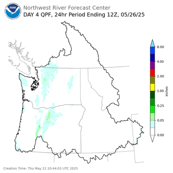 Day 4 (Sunday): Precipitation Forecast ending Monday, May 26 at 5 am PDT
