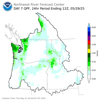 Day 7 (Wednesday): Precipitation Forecast ending Thursday, May 29 at 5 am PDT