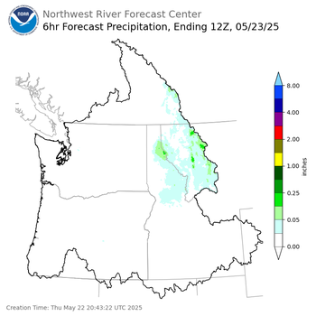 Day 1 (Thursday): 6 Hourly Precipitation Forecast ending Friday, May 23 at 5 am PDT