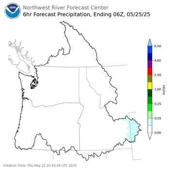 Day 3 (Saturday): 6 Hourly Precipitation Forecast  ending Saturday, May 24 at 11 pm PDT