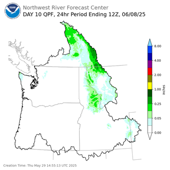 Day 10 (Saturday): QPF Forecast  ending Sunday, June 8 at 5 am PDT