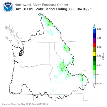 Day 10 (Monday): Precipitation Forecast ending Tuesday, June 10 at 5 am PDT