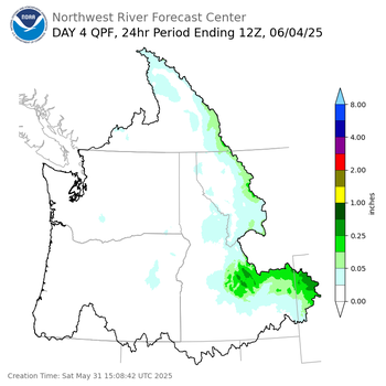 Day 4 (Tuesday): Precipitation Forecast ending Wednesday, June 4 at 5 am PDT