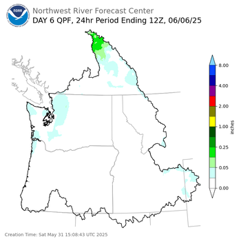 Day 6 (Thursday): Precipitation Forecast ending Friday, June 6 at 5 am PDT