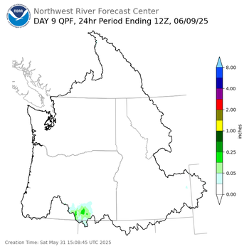 Day 9 (Sunday): Precipitation Forecast ending Monday, June 9 at 5 am PDT
