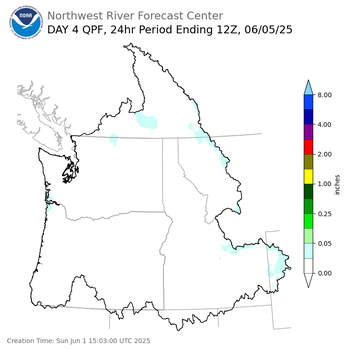 Day 4 (Wednesday): Precipitation Forecast ending Thursday, June 5 at 5 am PDT