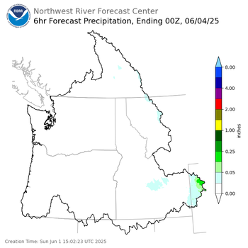 Day 3 (Tuesday): 6 Hourly Precipitation Forecast  ending Tuesday, June 3 at 5 pm PDT