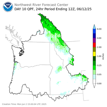Day 10 (Wednesday): QPF Forecast  ending Thursday, June 12 at 5 am PDT