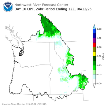 Day 10 (Wednesday): Precipitation Forecast ending Thursday, June 12 at 5 am PDT