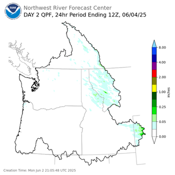 Day 2 (Tuesday): Precipitation Forecast ending Wednesday, June 4 at 5 am PDT