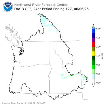 Day 3 (Thursday): Precipitation Forecast ending Friday, June 6 at 5 am PDT