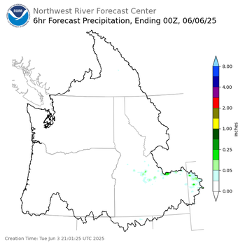 Day 3 (Thursday): 6 Hourly Precipitation Forecast  ending Thursday, June 5 at 5 pm PDT