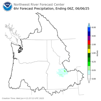 Day 2 (Thursday): 6 Hourly Precipitation Forecast  ending Thursday, June 5 at 11 pm PDT