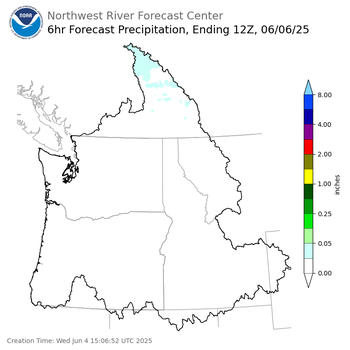 Day 2 (Thursday): 6 Hourly Precipitation Forecast  ending Friday, June 6 at 5 am PDT