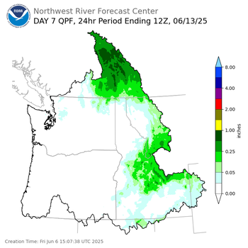 Day 7 (Thursday): Precipitation Forecast ending Friday, June 13 at 5 am PDT