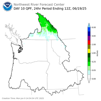Day 10 (Wednesday): Precipitation Forecast ending Thursday, June 19 at 5 am PDT