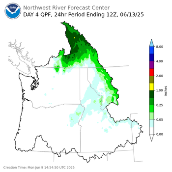 Day 4 (Thursday): QPF Forecast  ending Friday, June 13 at 5 am PDT