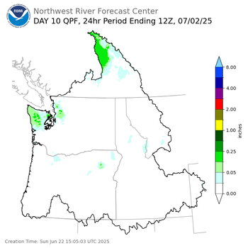 Day 10 (Tuesday): Precipitation Forecast ending Wednesday, July 2 at 5 am PDT