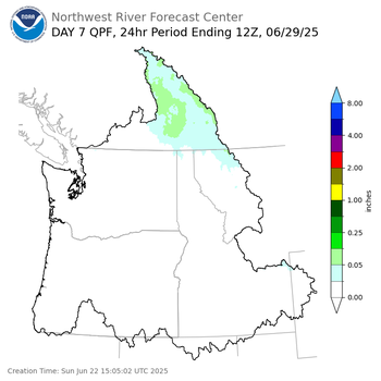Day 7 (Saturday): Precipitation Forecast ending Sunday, June 29 at 5 am PDT