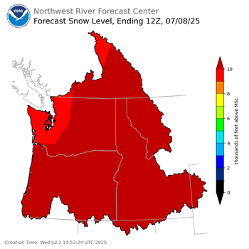 Day 6 Snow Level Forecast