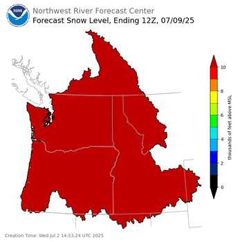 Day 7 Snow Level Forecast