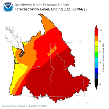 Day 2 Snow Level Forecast