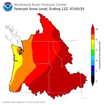 Day 3 Snow Level Forecast