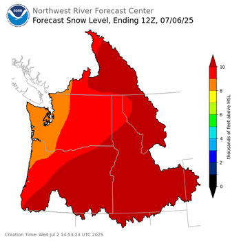 Day 4 Snow Level Forecast