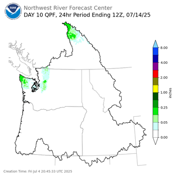 Day 10 (Sunday): Precipitation Forecast ending Monday, July 14 at 5 am PDT